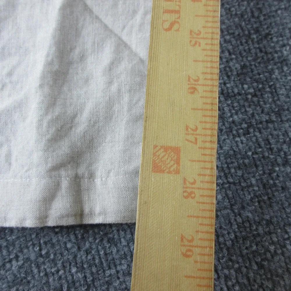Perry Ellis Pants Men 38x28 Beige 100% Linen Drawstring Relaxed Fit Casual Khaki
